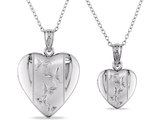 Classic Heart Shaped Locket Butterfly Pendant Necklace in Sterling Silver with Chain